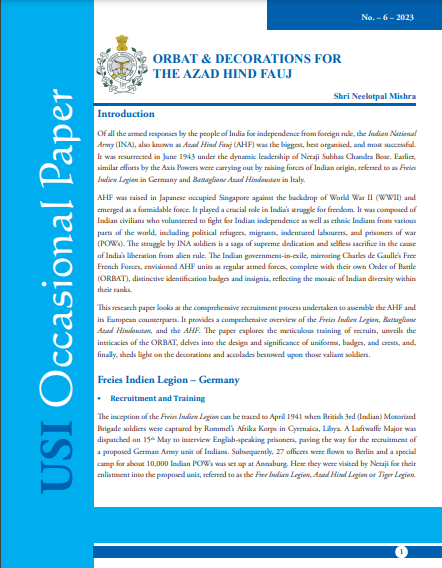 Orbat & Decorations For The Azad Hind Fauj Vo No. 6 - 2023